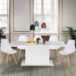 Extension Dining Table Table High-Glossy Top