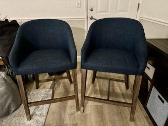 Two Upholstered Dining Stools