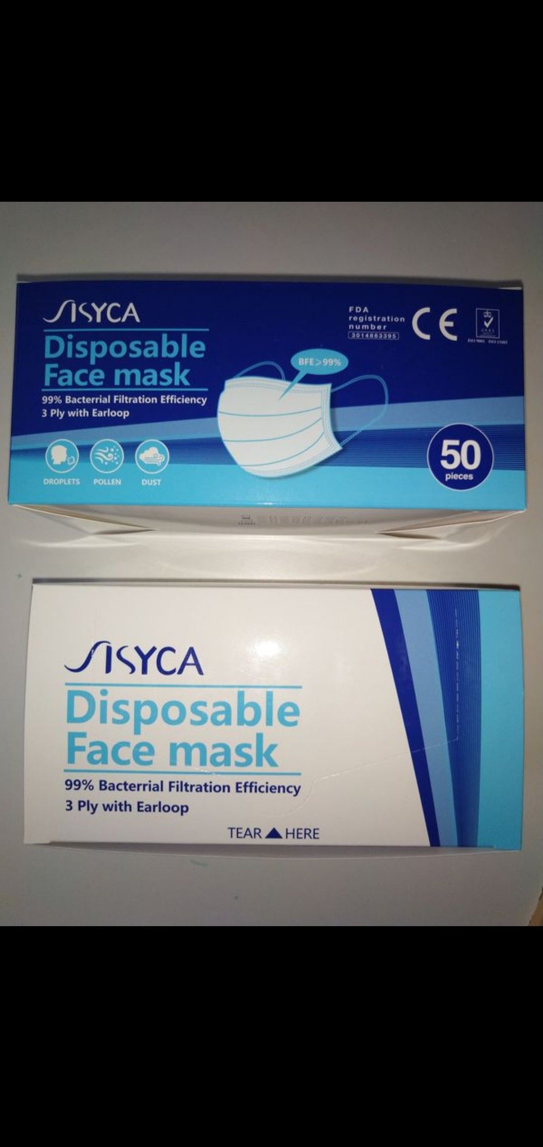 3 plys disposal face masks 50pcs