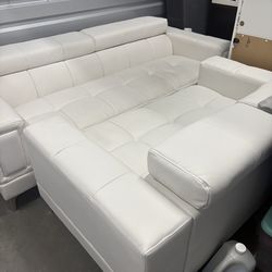 2 white leader  sofas