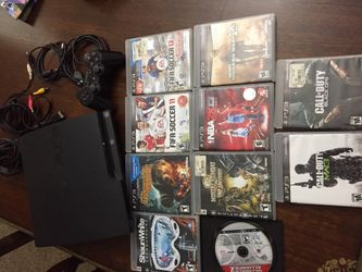 Ps3 slim with 10 games