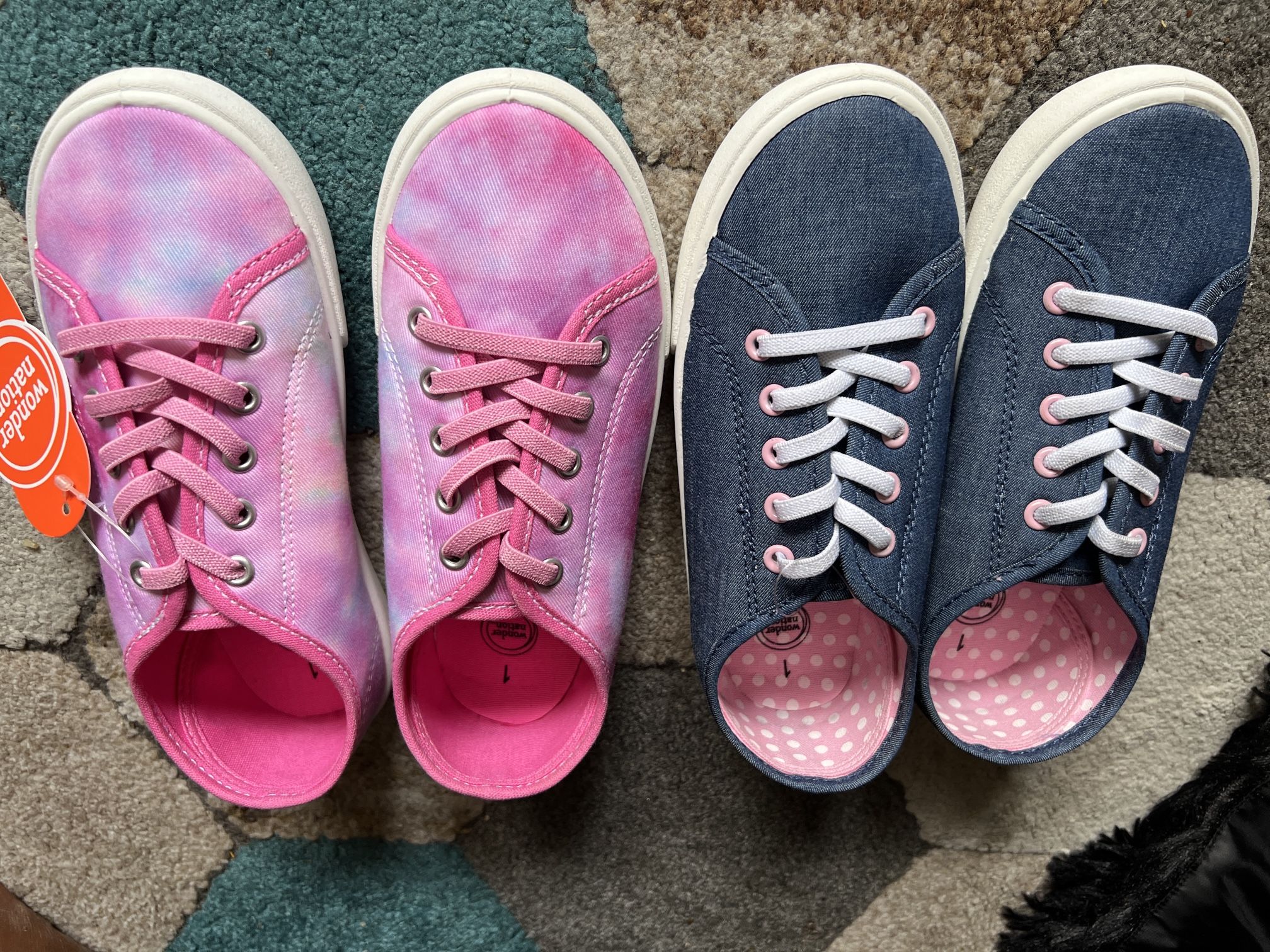 Wonder Nation Girls' Shoes Size 1 2 Shoes Blue , Pink