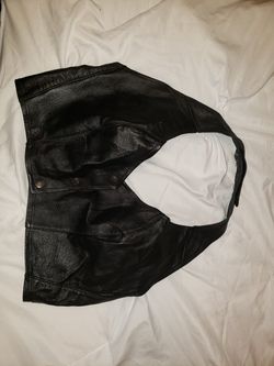 Leather button up halter top