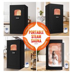 X-Vcak Upgraded Portable Sauna for Home，Relaxation, Steam Sauna for Home with Steamer, Remote Control, Folding Chair