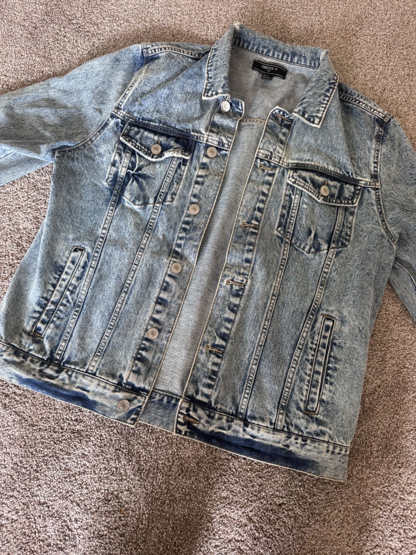 Distressed Denim Jacket - Medium