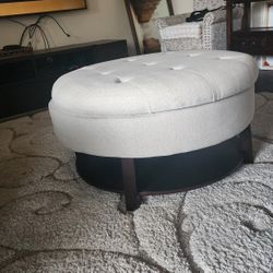 Round Storage Ottoman