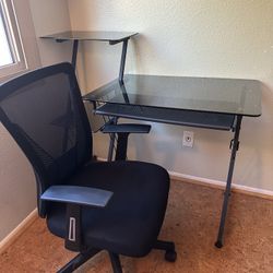 Glass Desk And Chair 