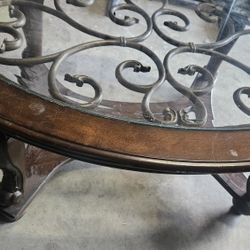 Wood Glass Coffee Table 