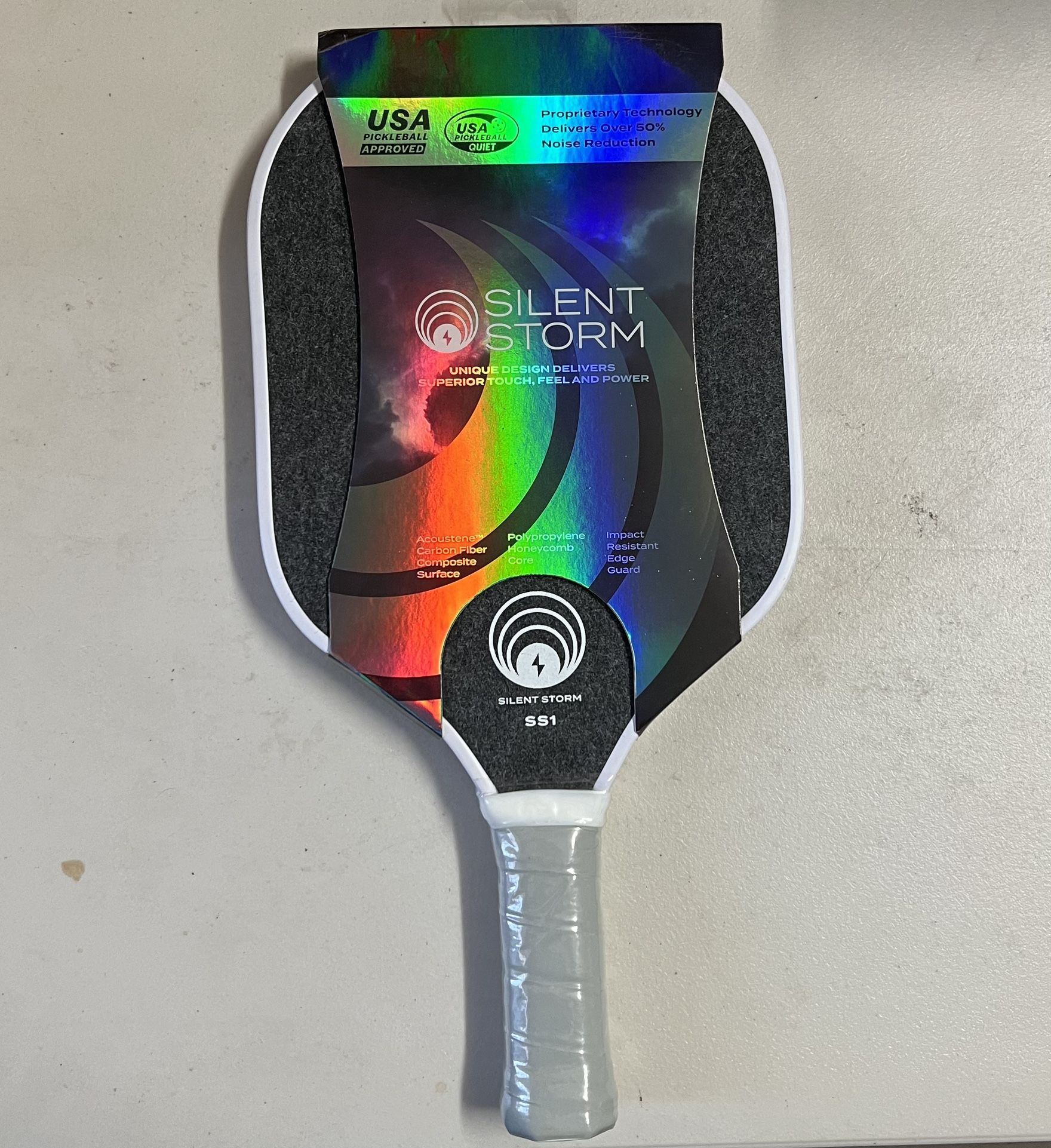 OWL Sport Silent Storm(SS1) Pickleball Paddle, (Black)Unique Design, Superior Touch