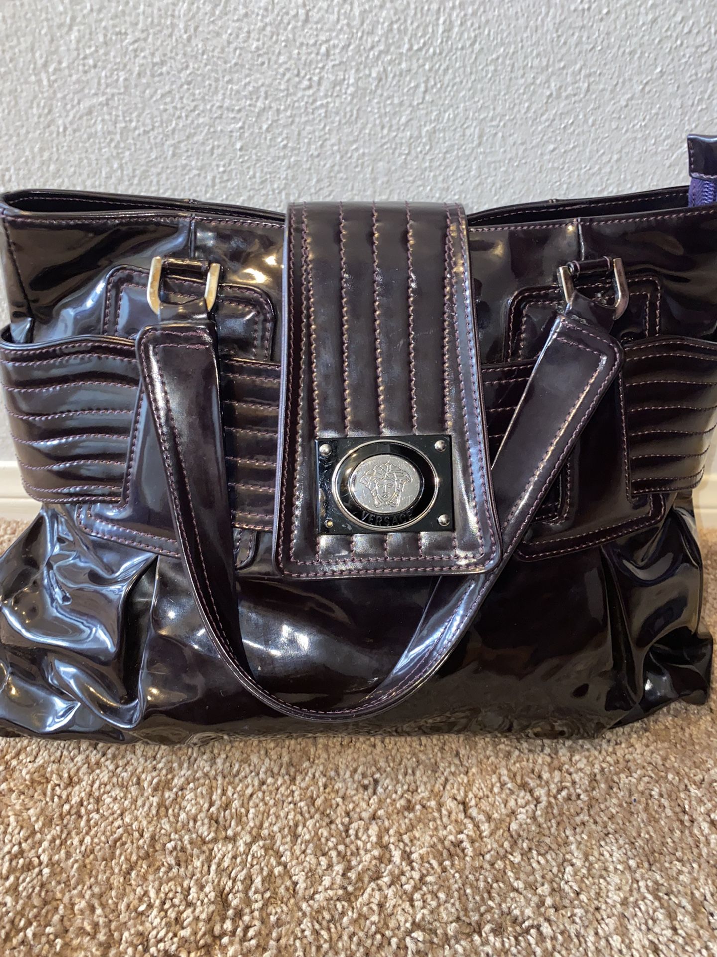 Versace Large Purple Purse Bag 