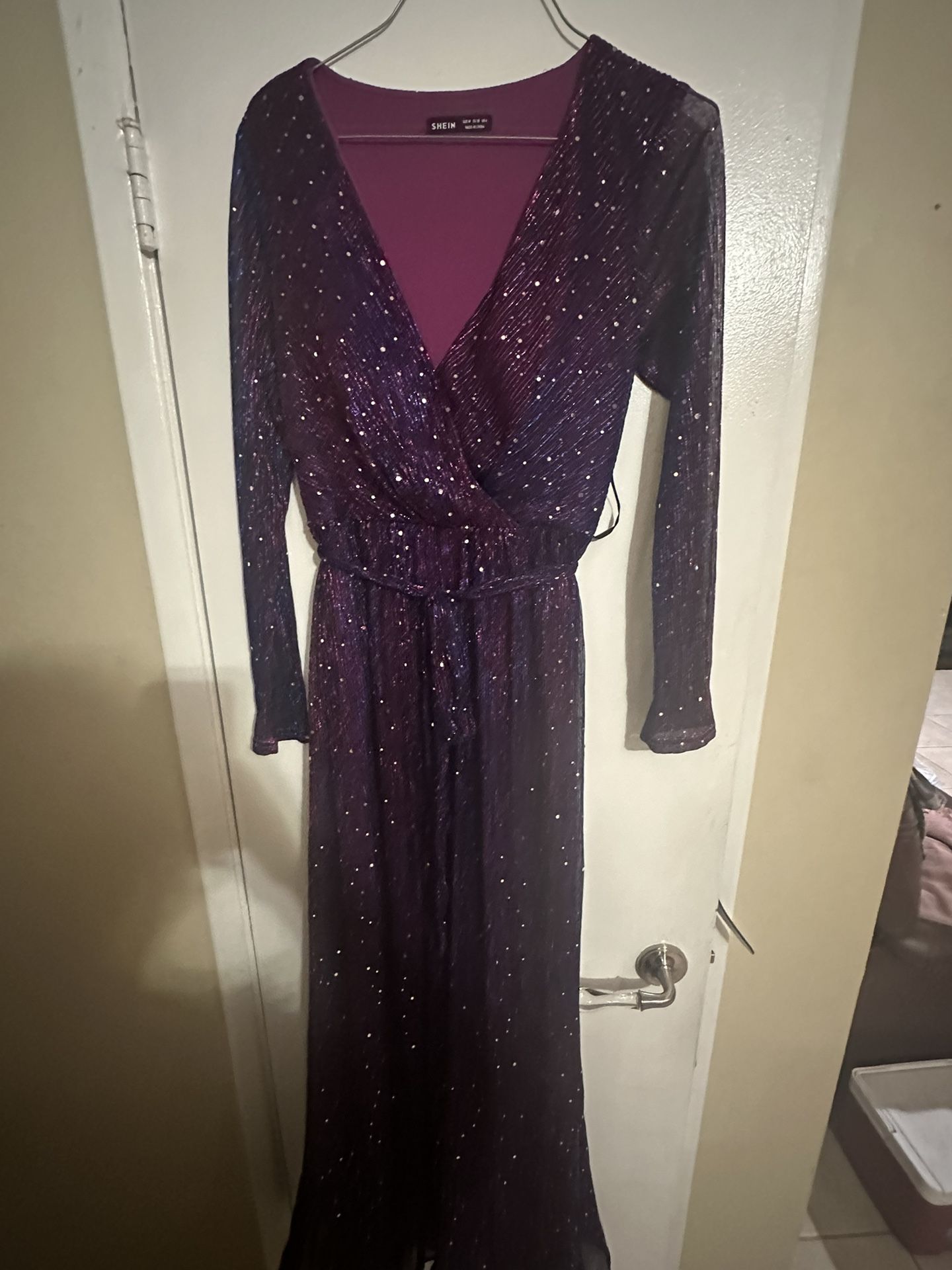 Long Dress From Shein Purple Glitter Size M Women
