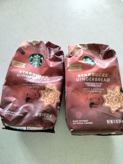 2 Bags Starbucks Gingerbread Coffee Ground
