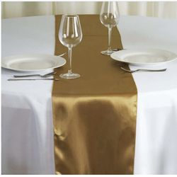 8 - Gold Satin Runners 12”x108”