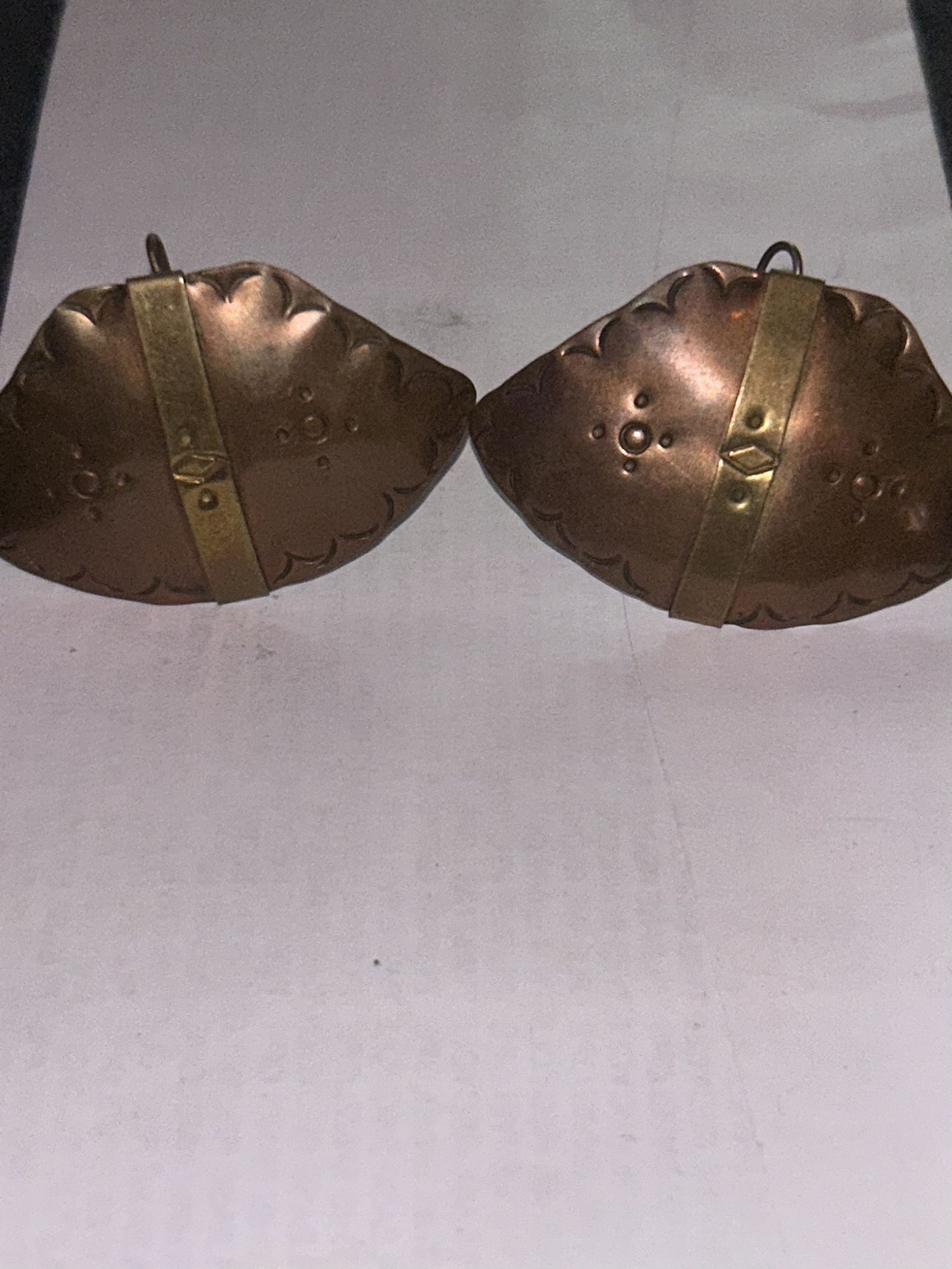 Vintage southwestern style copper and brass wrapped handmade earrings