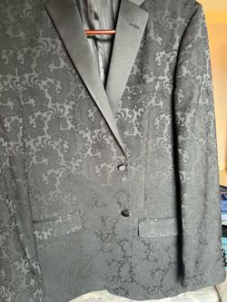 Festive black velvet floral patterned jacket, size 44L