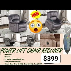 Power Lift Chair MORE COLORS AVAIL 