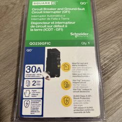 Square D QO 2 Pole 30a GFCI Breaker Brand New $75