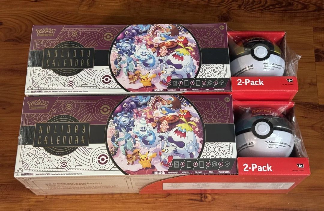 Pokemon Holiday Calendar Costco 2 Pack Bundle