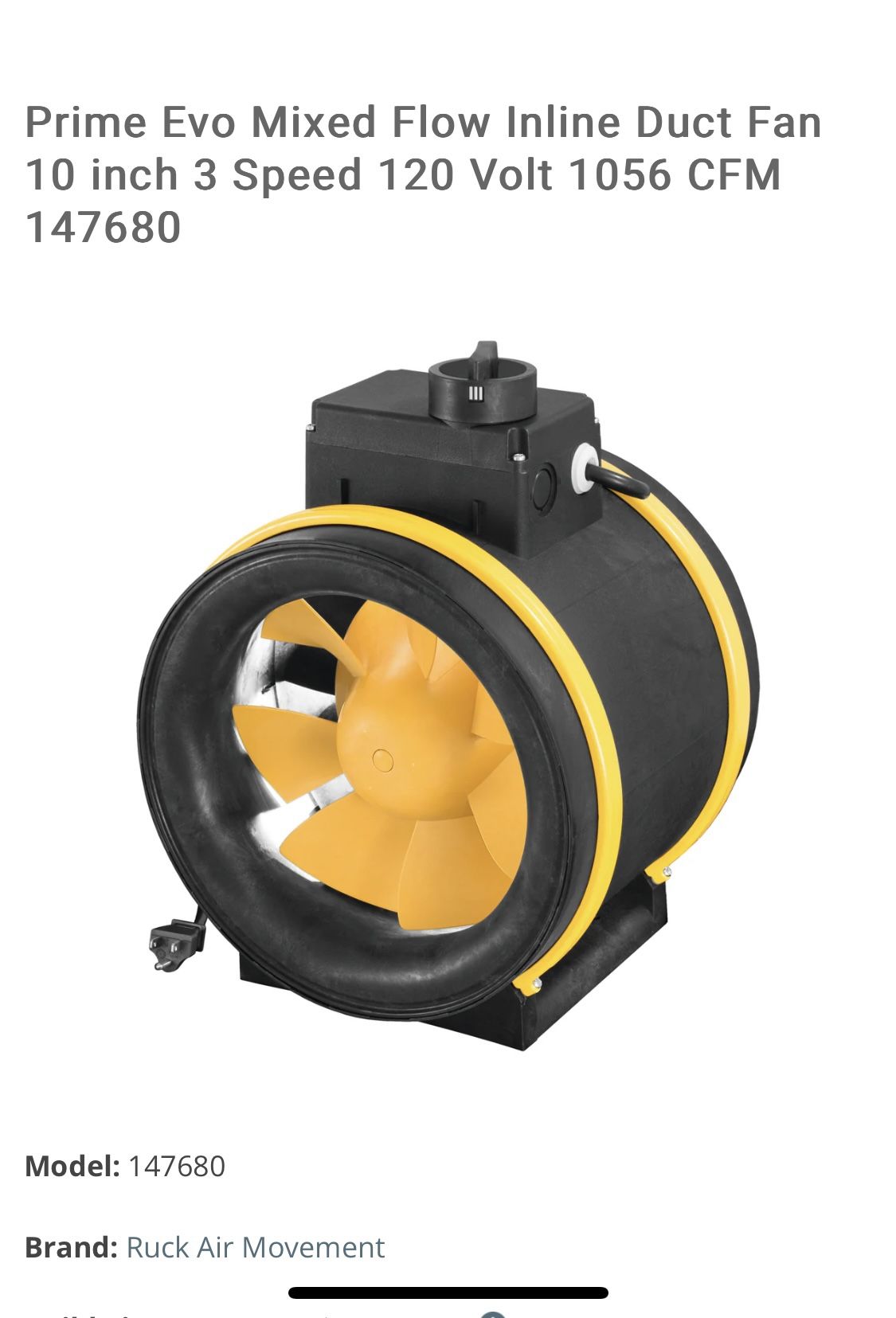 Ruck Air Movement Fans 8” - 10”