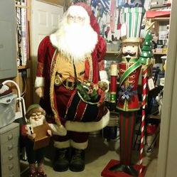 Santa and Elf and Nut Cracker Decor