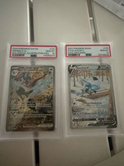 PSA 10 Pokémon Greninja ex & Glaceon V Graded Cards