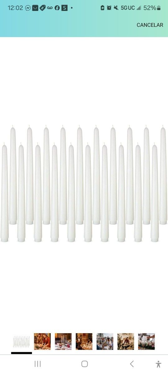 20 Packs White Taper Candles 10 Inch Tall Unscented Dripless Candlesticks for Wedding Party Home Dinner Table - 8 Hour Burn Time