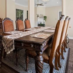 Must Sell ASAP! Moving Sale! Used Ashley Dining Table With Chairs 