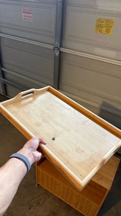 Large Wooden Serving Tray with Handles