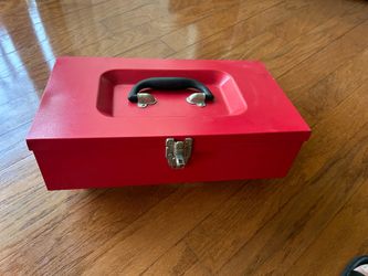 Red metal tool box
