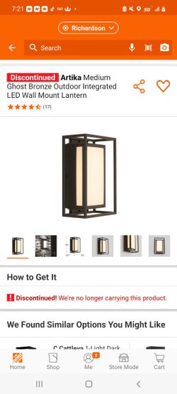 Artika Ghost Medium Bronse Led Light New