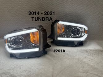 2014 To 2021 Toyota Tundra LED Projector Headlights (Chrome Housing/Clear Lens)