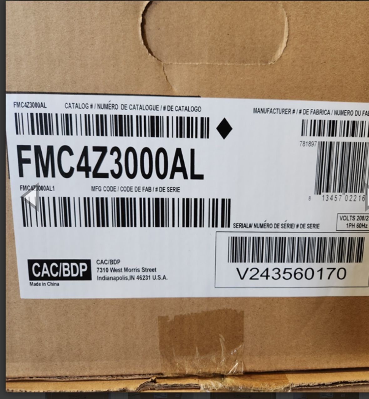NEW 2.5 Ton Cased ECM Aluminum Multi Family Fan Coil R-410A 