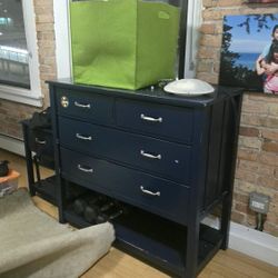 Land Of Nod Blue Dresser And Side Table 