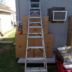2 ladders and a utility sink