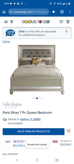 Sofia Vergara Paris Silver Queen Bed Frame