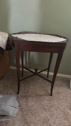 Antique Mahogany Side Table with X-Stretcher