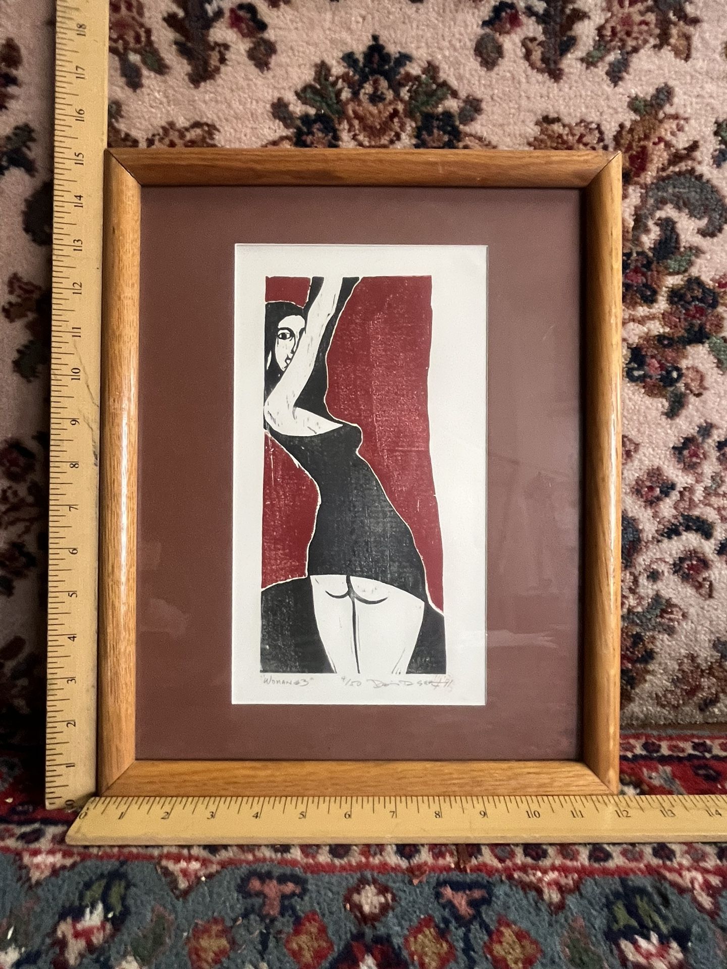 Vintage Art Print “Woman #3) Artist Signed & Numbered 