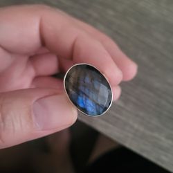 Silver Labadorite Ring Size 6