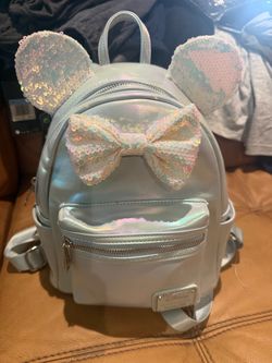 Loungefly Disney Minnie Mouse Iridescent Sequin Ears Mini Backpack