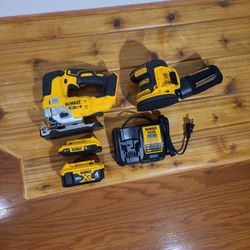 Dewalt 20V 'Max XR' Jigsaw, 5" Random Orbital Sander, Batteries, Charger