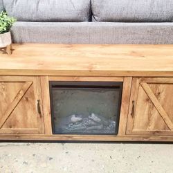 New Rustic Electric Fireplace TV Stand