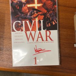 Civil War Comic Book 1 Signed By DexterVines