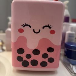 Mini Fridge Pink Boba Themed 