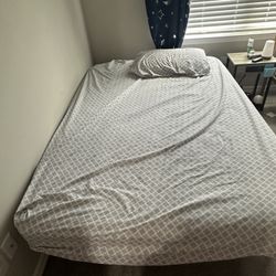 Full Mattress With Bed Frame And Mattress Protector 