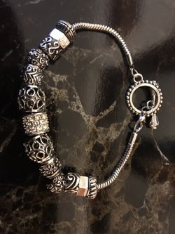 Silver tone fancy bracelet