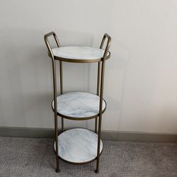 Side Table, Sofa End Tables Marble Shelves