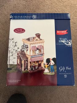 Department 56 Wright Bike Shop Gift Set Retired