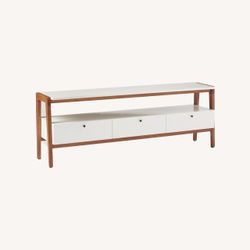 WEST ELM Console Table Walnut/Frost White