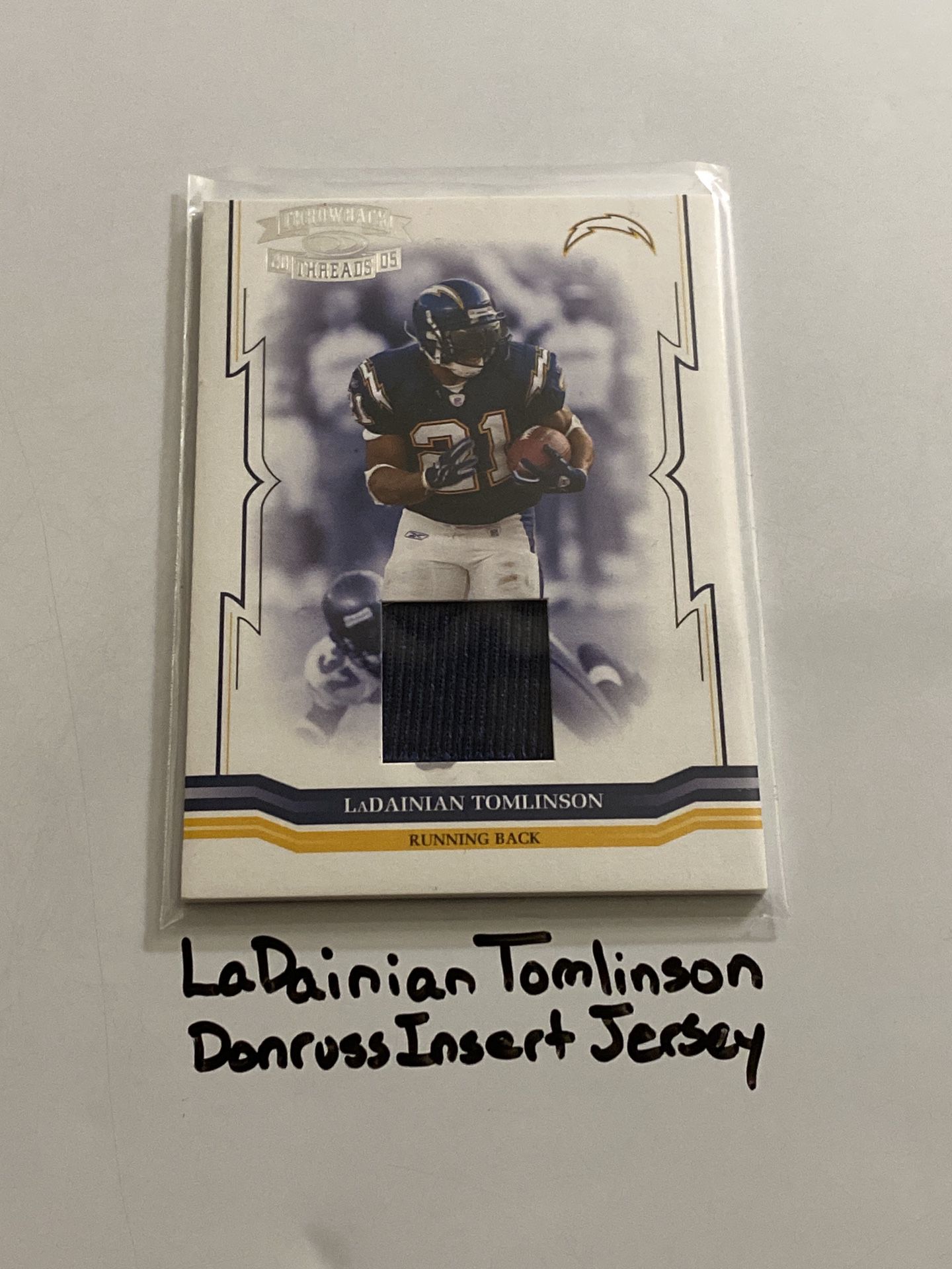 LaDainian Tomlinson San Diego Chargers Hall of Fame RB Donruss Short Print Insert Jersey Card. 