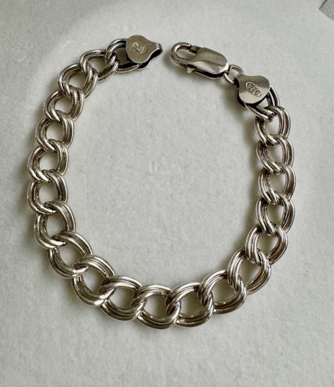 Vintage 925 sterling silver chain bracelet 7” In great condition 15g